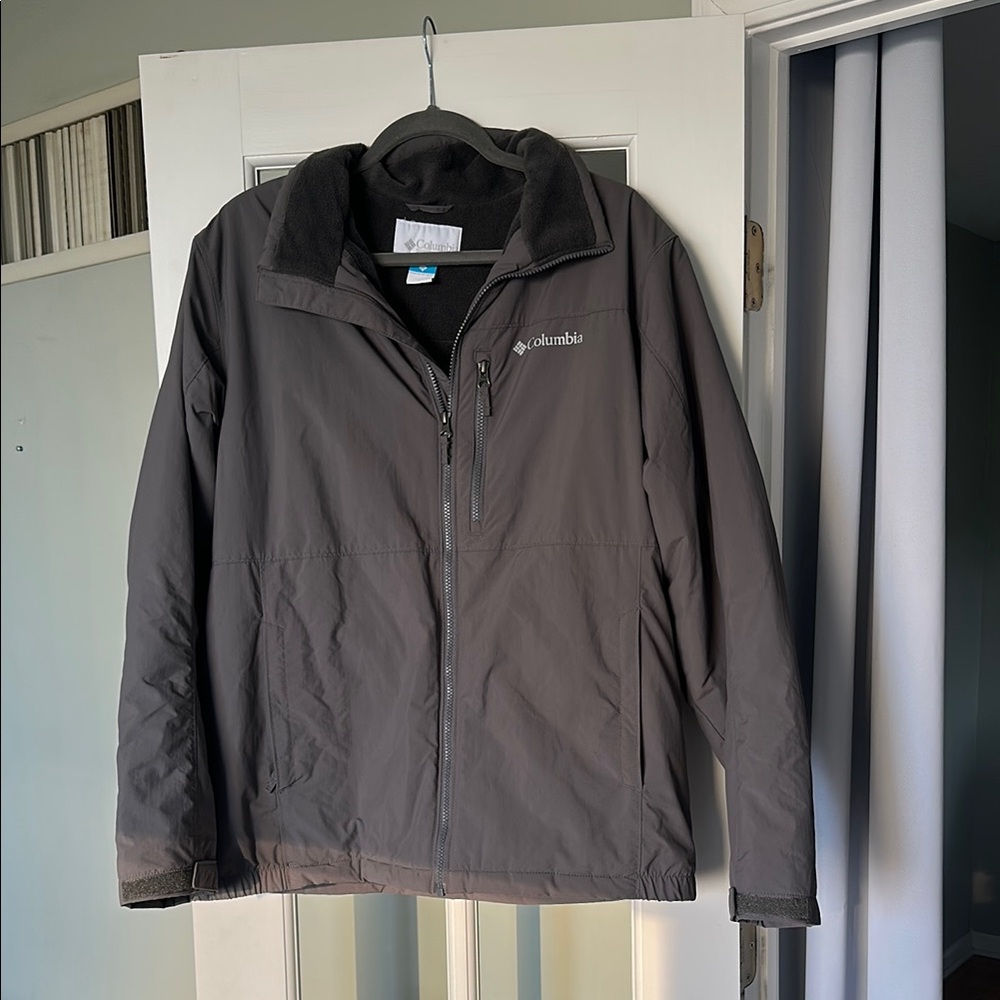 Columbia Gray Performance Jacket with Weather-Resistant Material